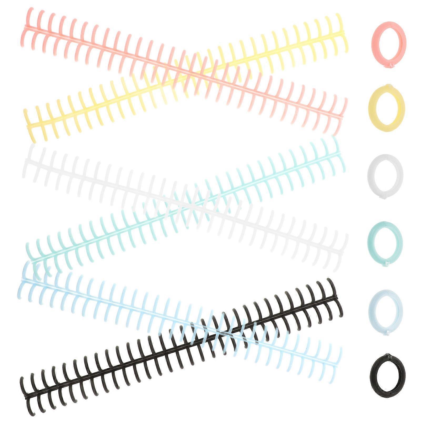 Assorted Color Loose Leaf Binding Coils for DIY Use 6Pcs Plastic Rings