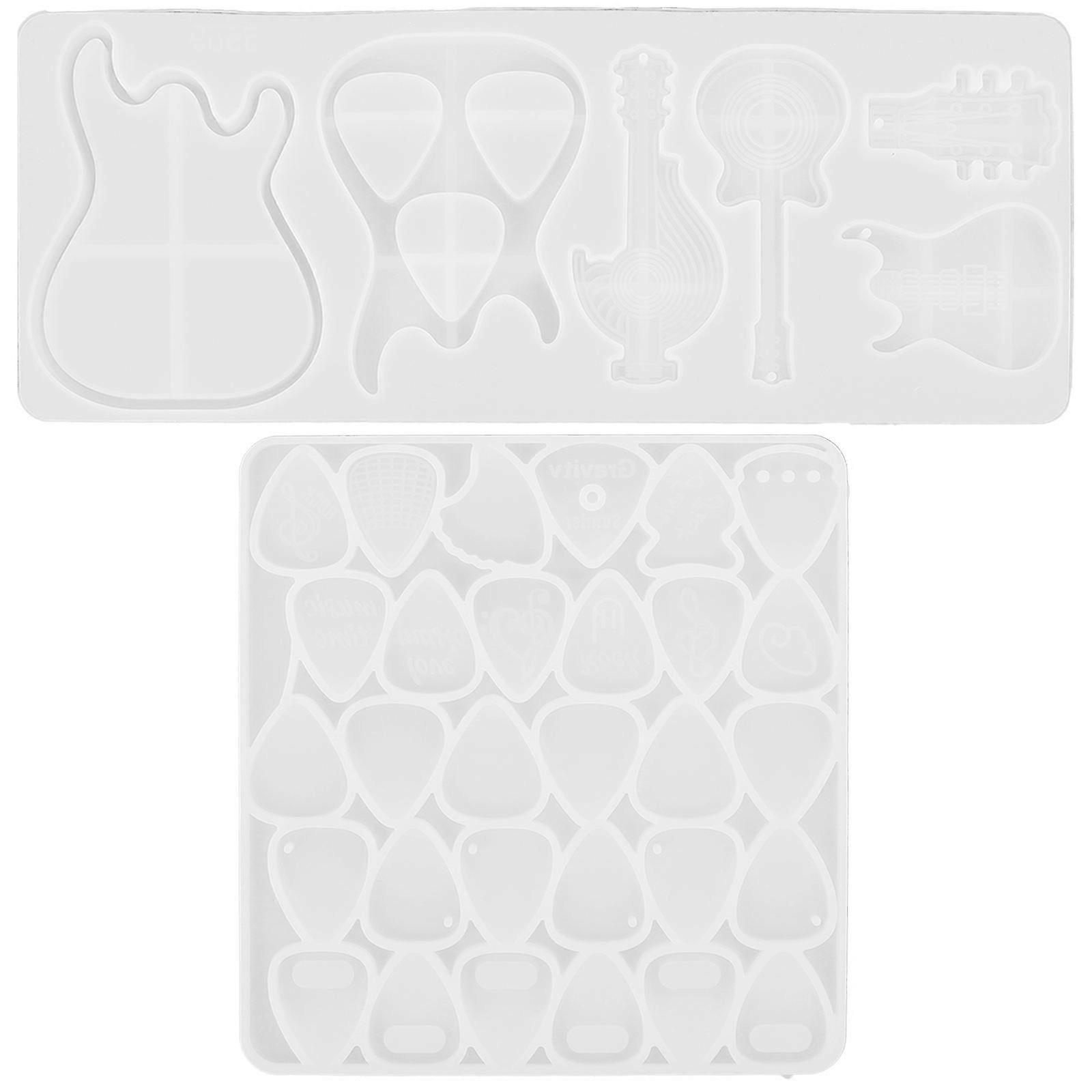 Guitar Pick Mold Silicone Molds for DIY Use 2Pcs Durable Casting Molds