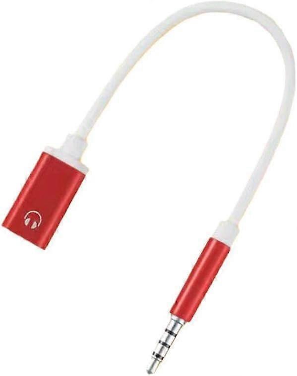 TypeC to 3.5mm Audio Adapter, Compatible With Smartphones, Laptops, Gaming Headphones, Red, Noise Cancellation