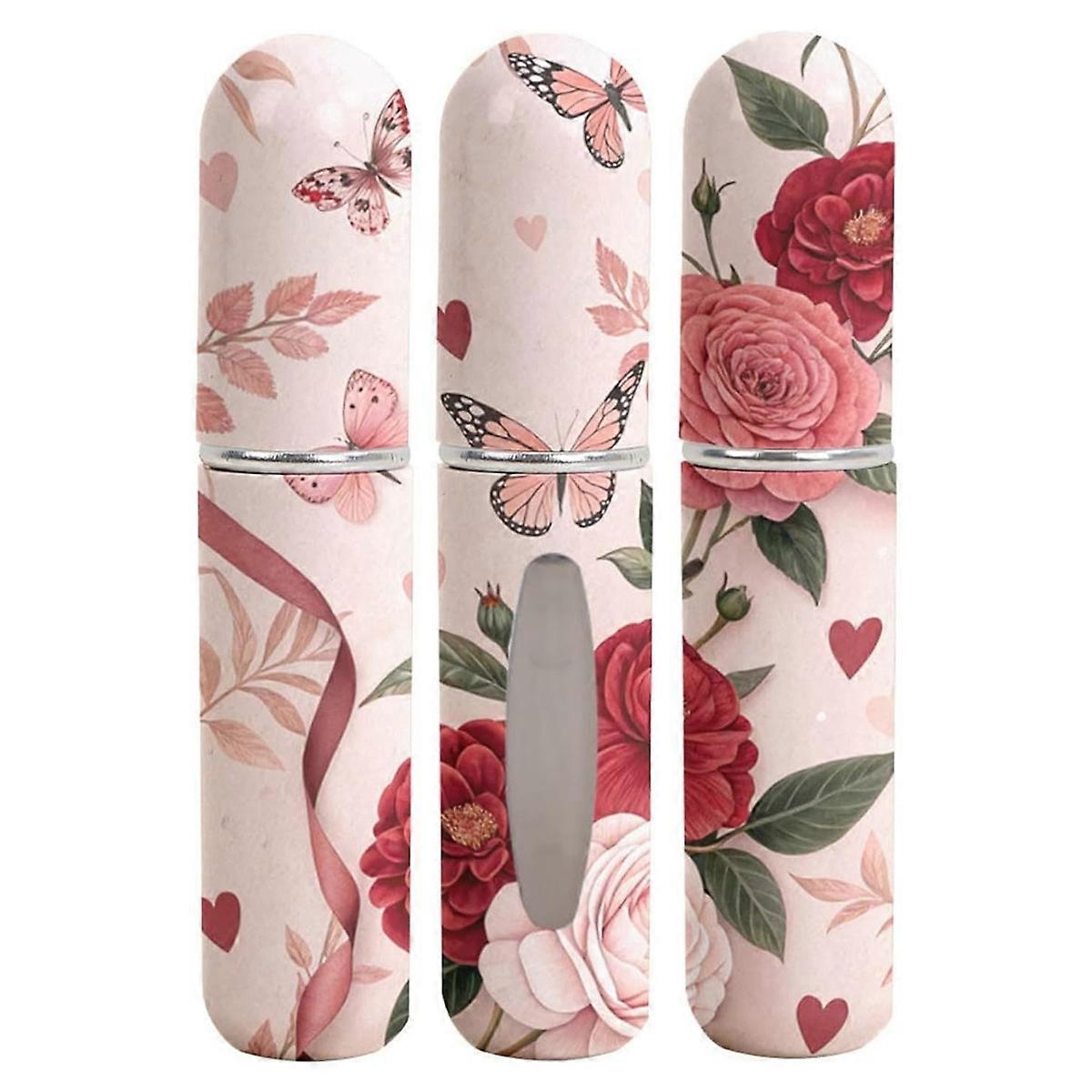 3Pcs Atomizer Perfume Bottles, Bottle Refillable Atomizer with Floral Butterfly Pattern, Portable Travel Container