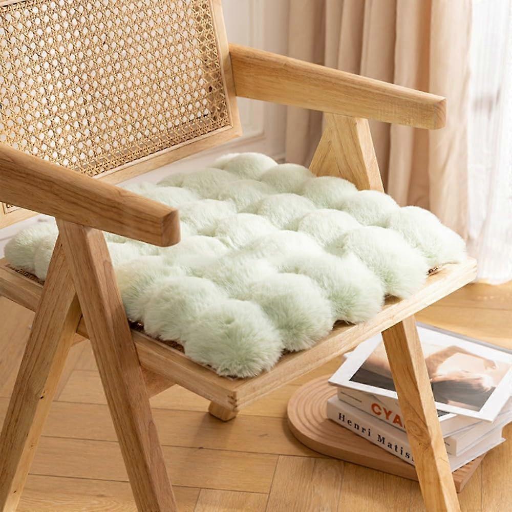 Soft Plush Square Chair Cushion with Pressure Relief for Home Office Dining – Green
