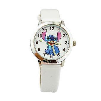 Relógio Infantil Lilo & Stitch Quartzo Casual Desenho Animado Relógio de Pulso Presente de Aniversário Branco