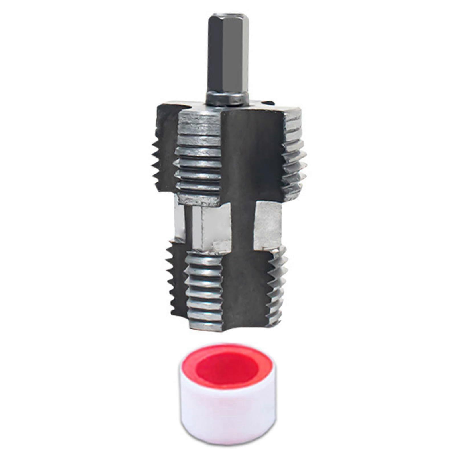 PVC Pipe Thread Tap with Quick Size Switching, DrillCompatible DoubleEnded Tool for 1/2 and 3/4 Inch Pipes