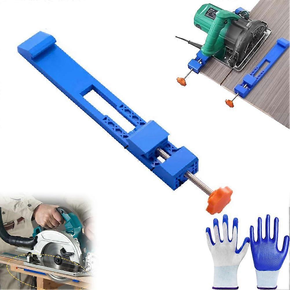 Adjustable Circular Saw Cutting Guide with Precision Accuracy for Wood and Tile, ABS Base, 1pcs + Glove