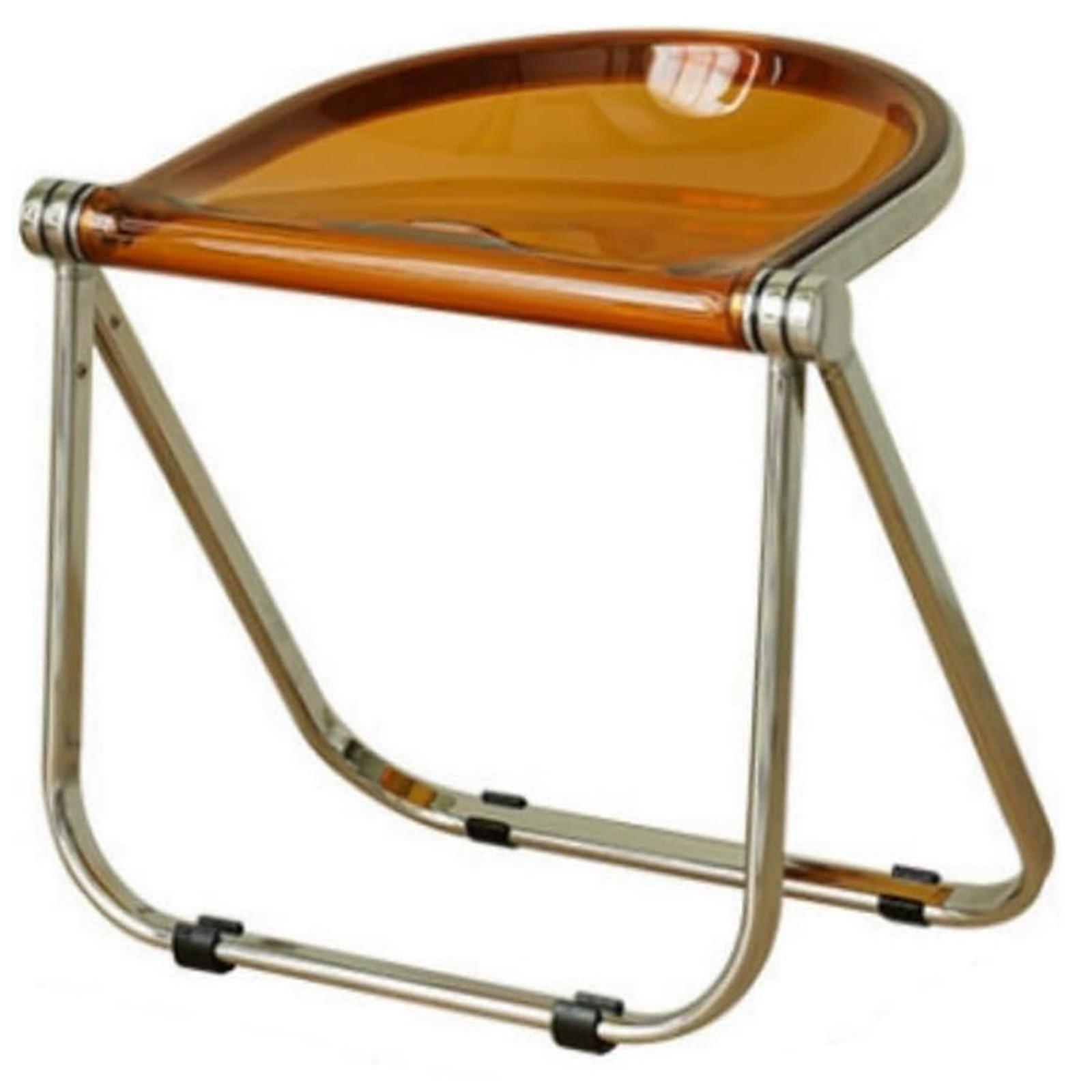 Modern Clear Acrylic Folding Chair with Sturdy Metal Frame for Home Dining Office and Events