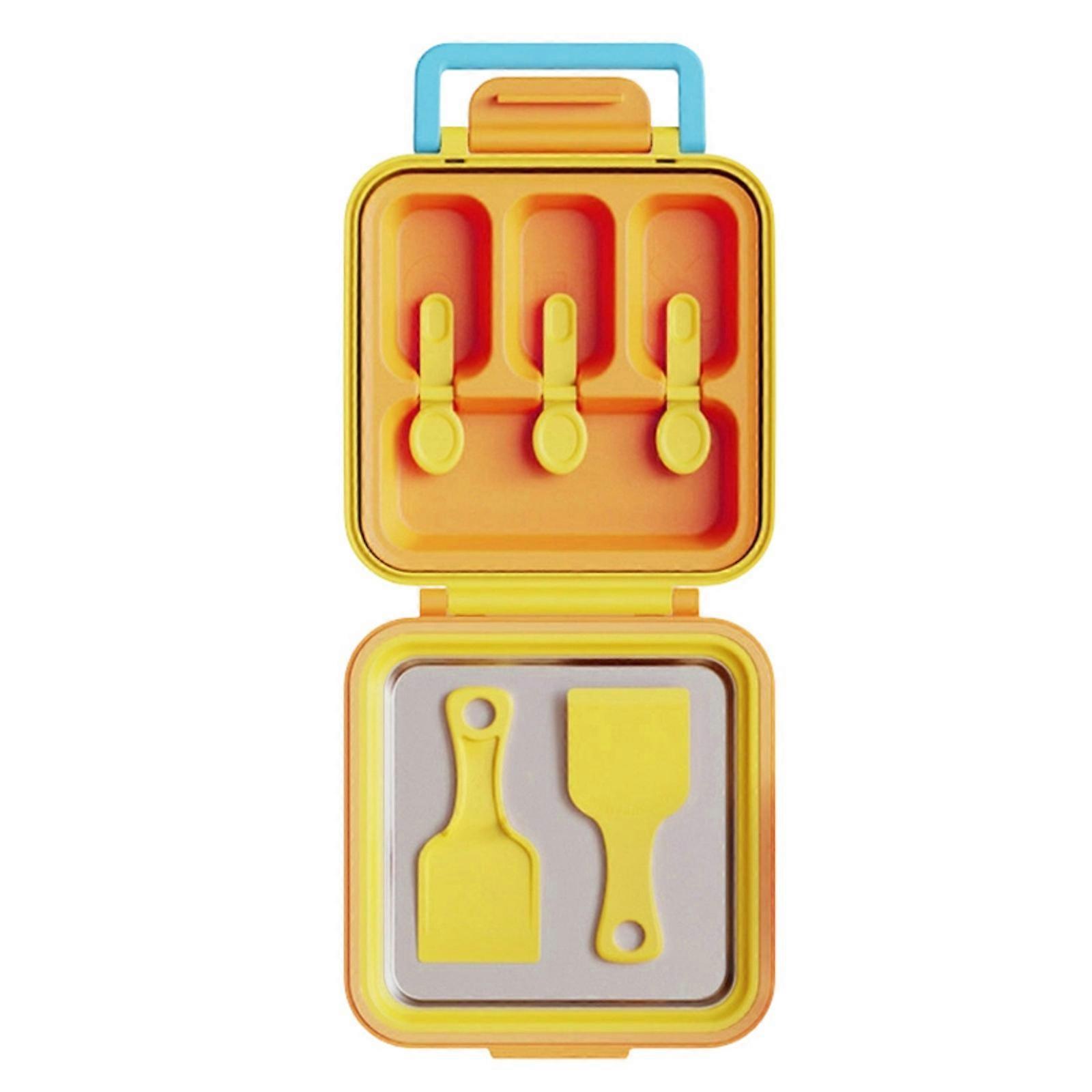 Multi Functional Stir Fried Yogurt Machine, Sealed Ice Maker, Household Fruit Yogurt Machine, Small Ice Cream and Ice Cream Mold Set  Yellow