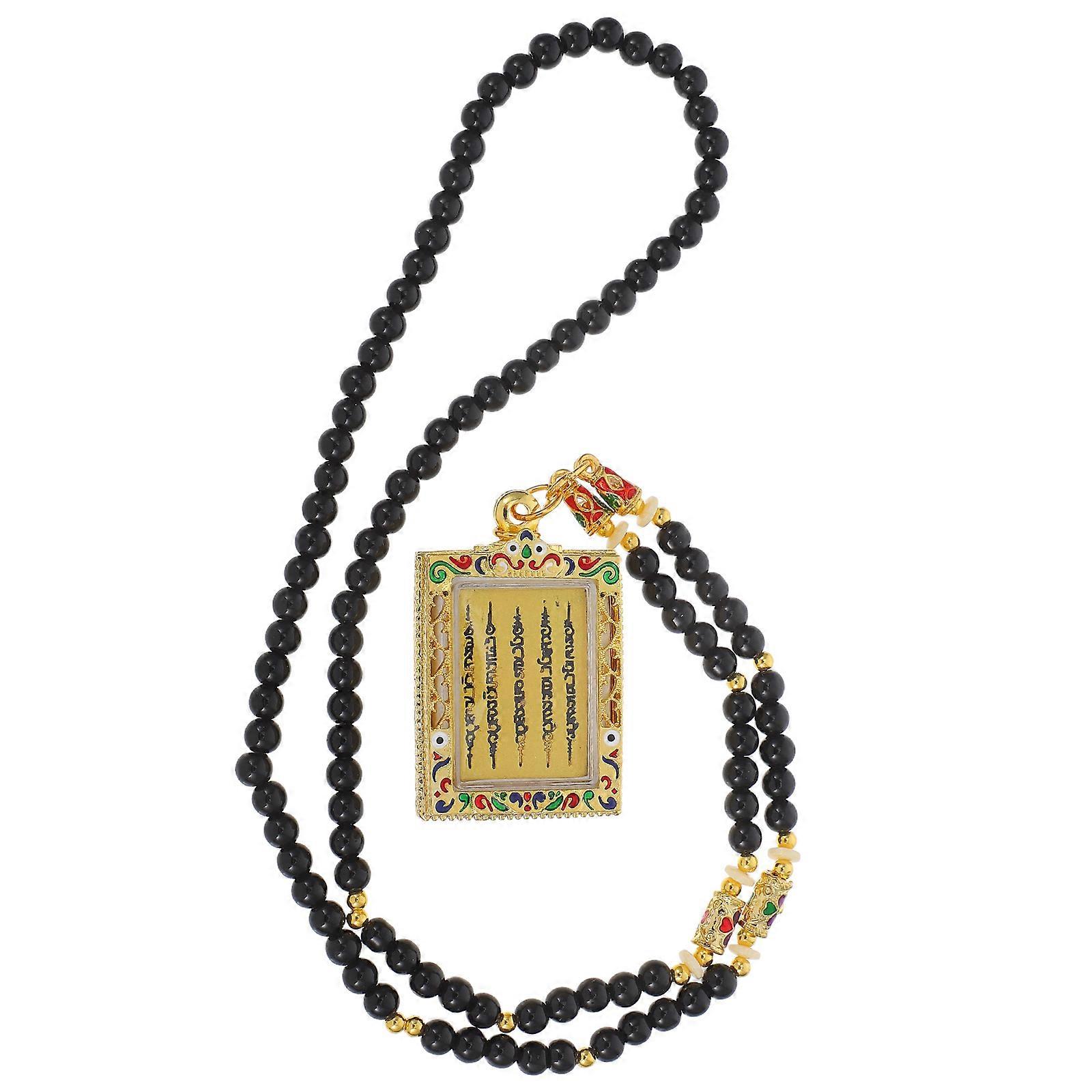 Luck Amulet Pendant for Protection with Five Scriptures Portable Accessory