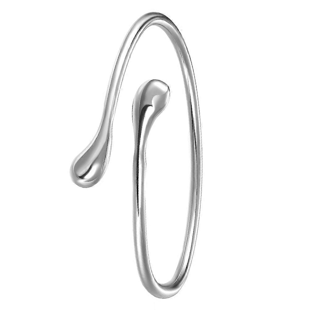 Silver Waterdrop Open Bangle Bracelet for Piece Jewelry Gift