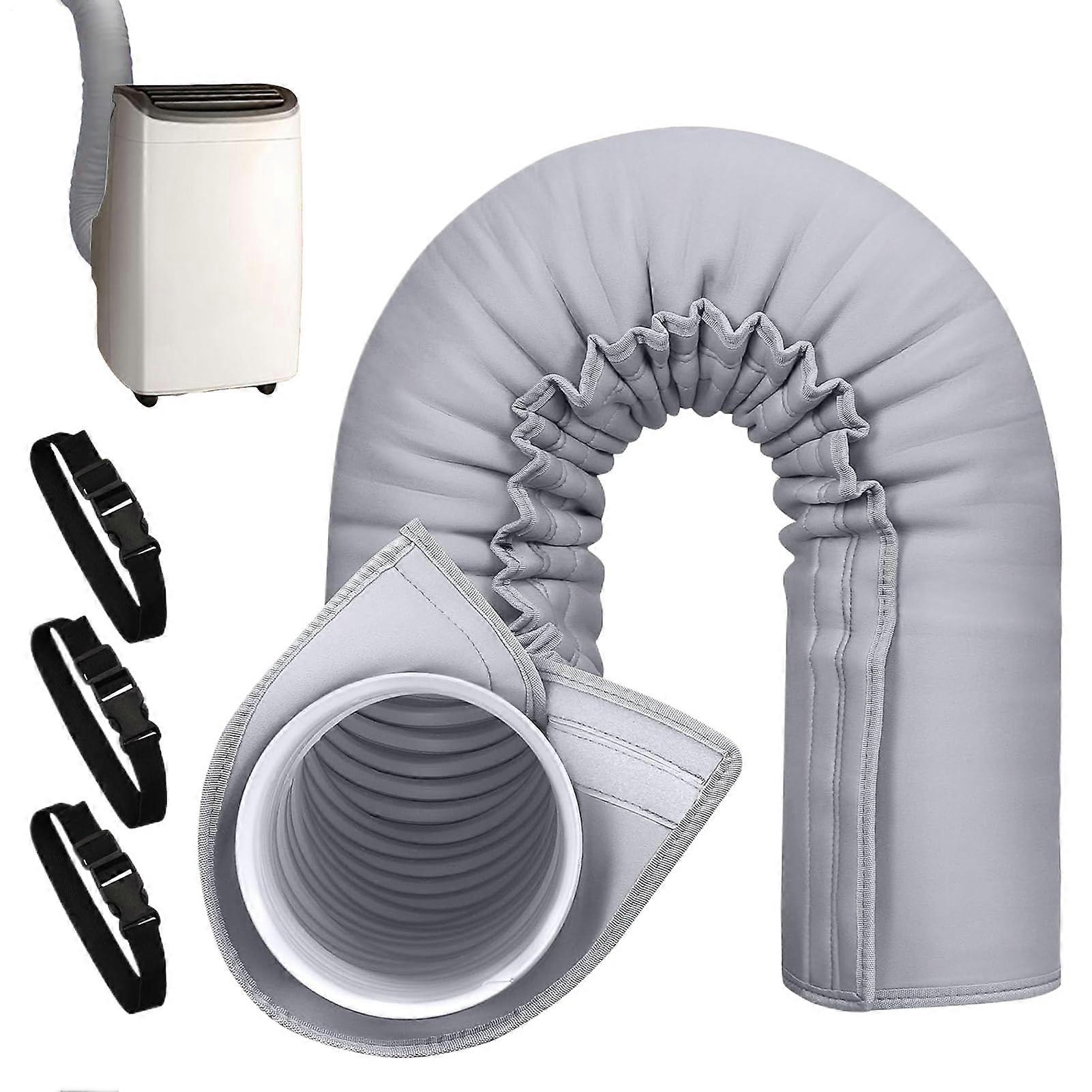 Portable AC Hose Cover with TripleLayer Insulation, Adjustable Sleeve Fits 5'/5.9' Vent Pipe
