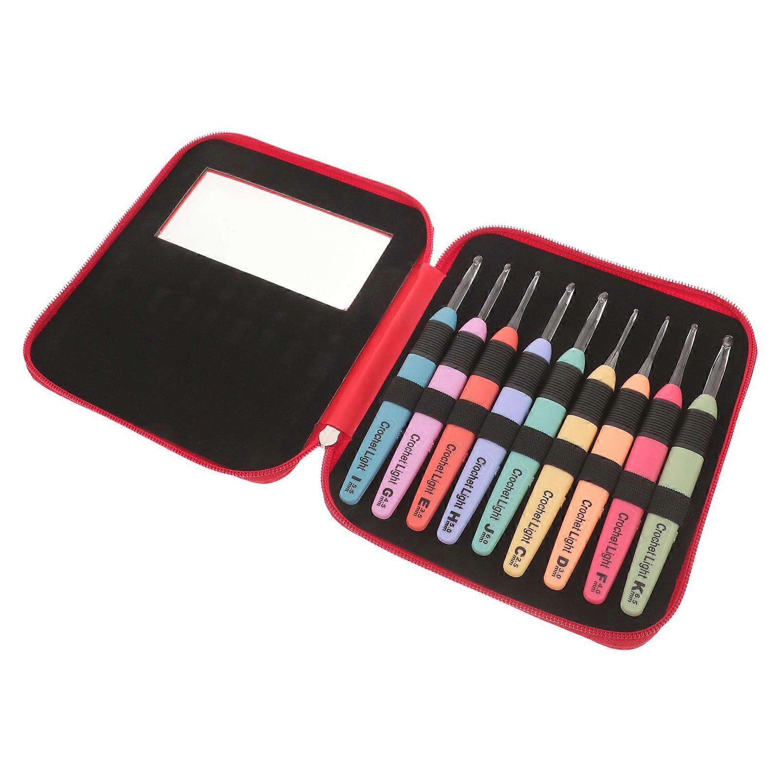 Knitting Needles LED Crochet Hooks for Sewing 9Pcs Set Lighted Crochet Tools