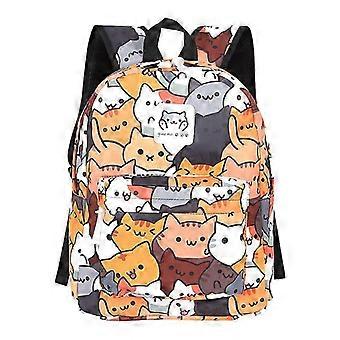 Mochila feminina Anime Neko Atsume 2025, mochila de desenho animado para meninas e meninos, mochila de viagem com estampa de gatinho fofo, bolsa de ombro para adolescentes.