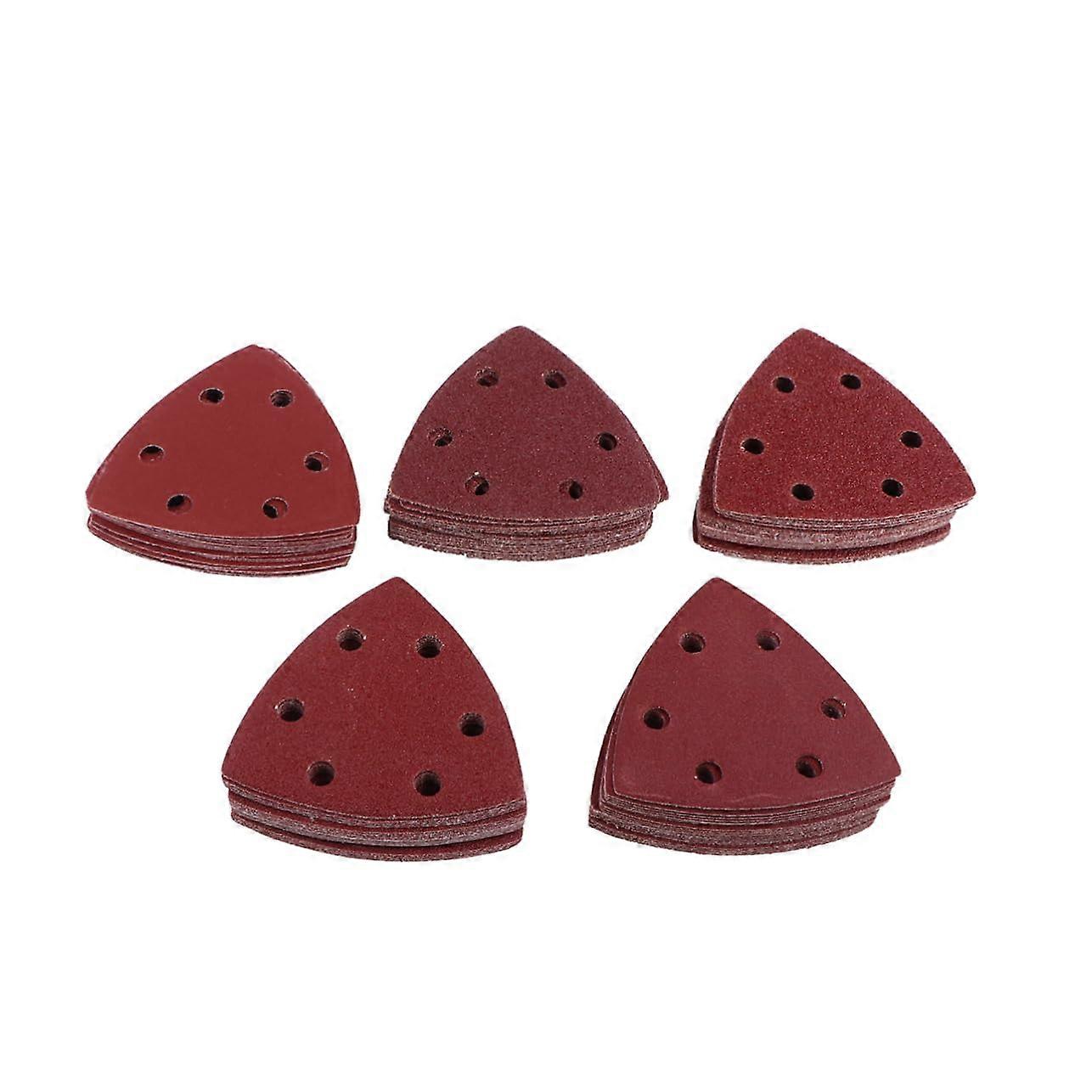 100pcs Triangle Sanding Discs SelfAdhesive Aluminum Oxide Pads for Woodworking Tools