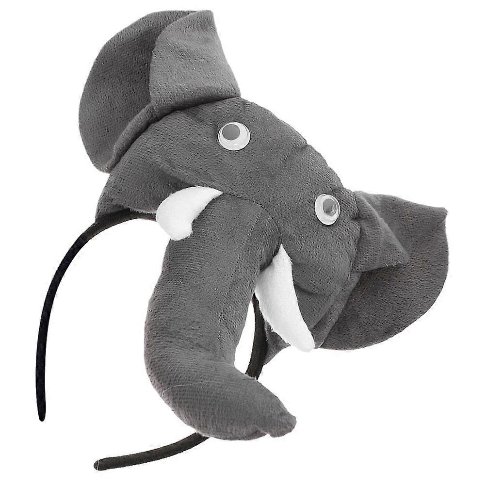 Plush Elephant Headband for Costume Accessory 3Pcs Set in Grey