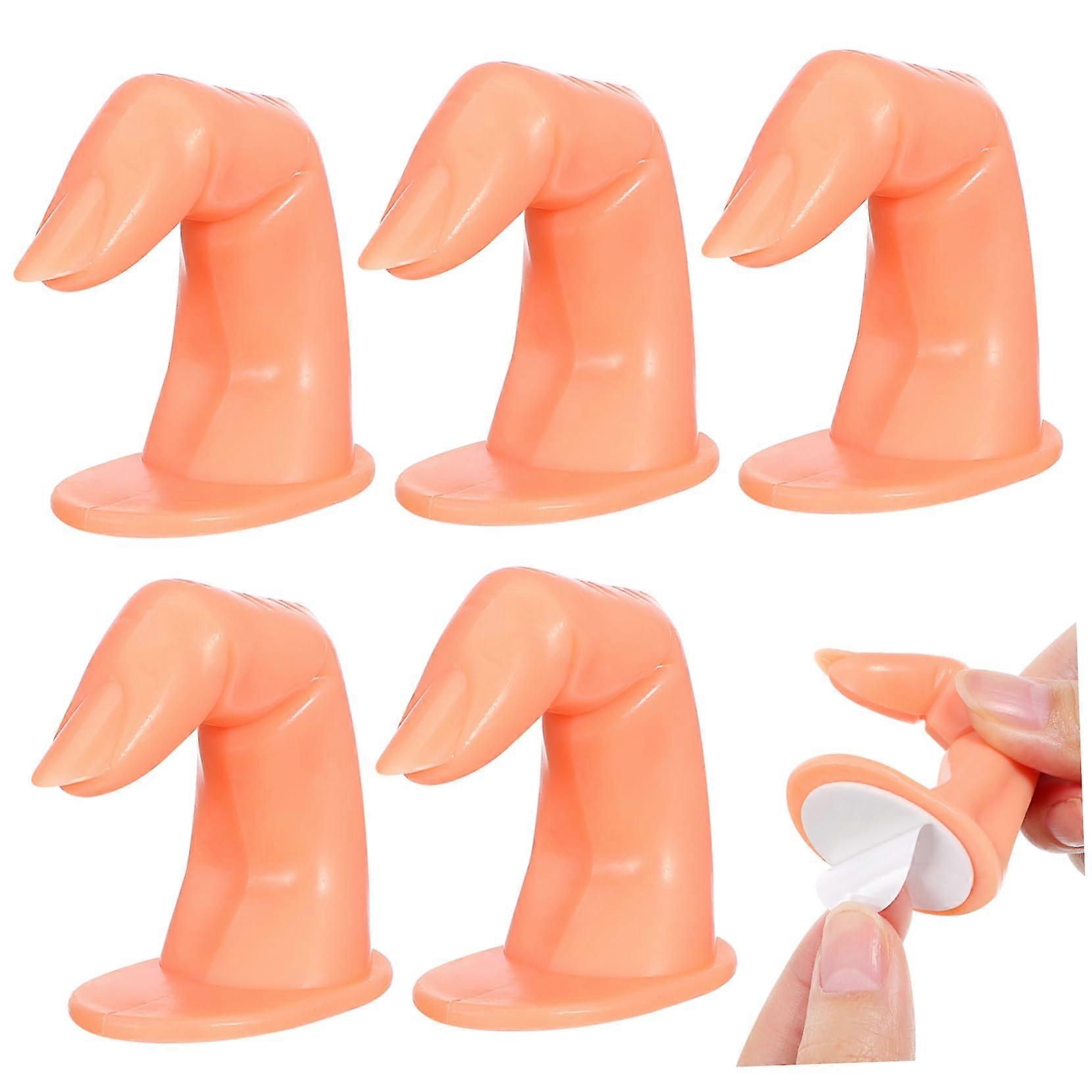 5pcs Nail Practice Hand Set with Realistic False Fingers for Acrylic Nail Training