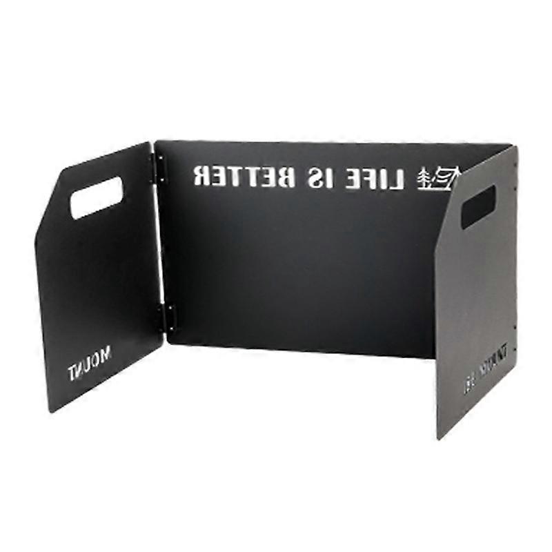 Camping Stove Foldable Windshield Tri-fold Plate Burner Wind Screen for Hiking