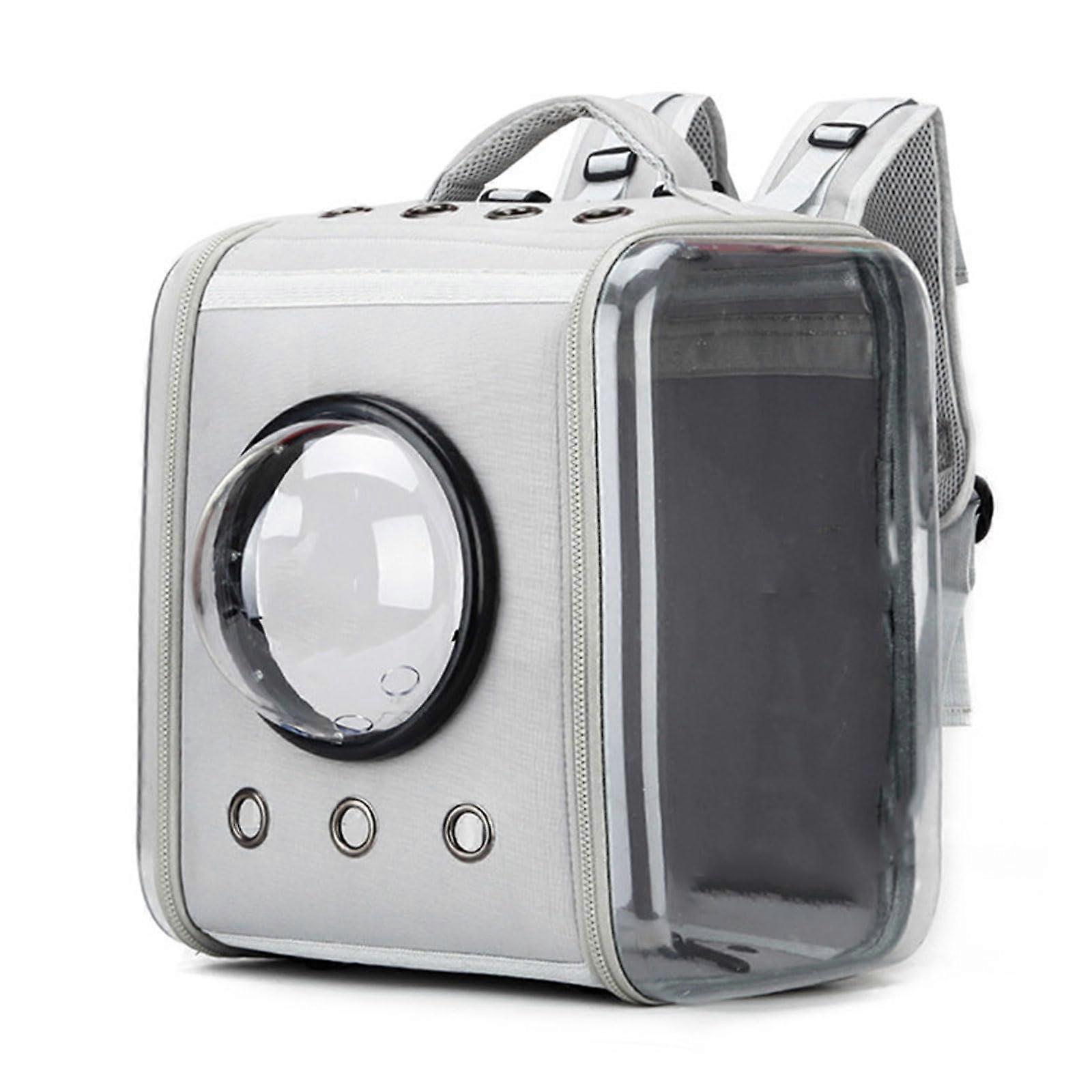 Pet Carrier Backpack with Bubble Window for Large Cats and Small Dogs, Space Capsule Design, Gray