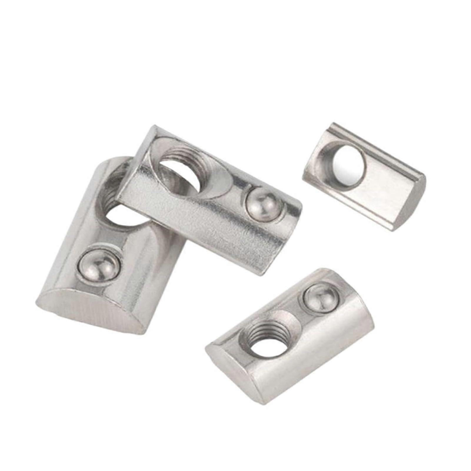 M4 Half Round T Spring Nut Nickel Plated Carbon Steel Secure Lock Multiple Sizes 10pcs