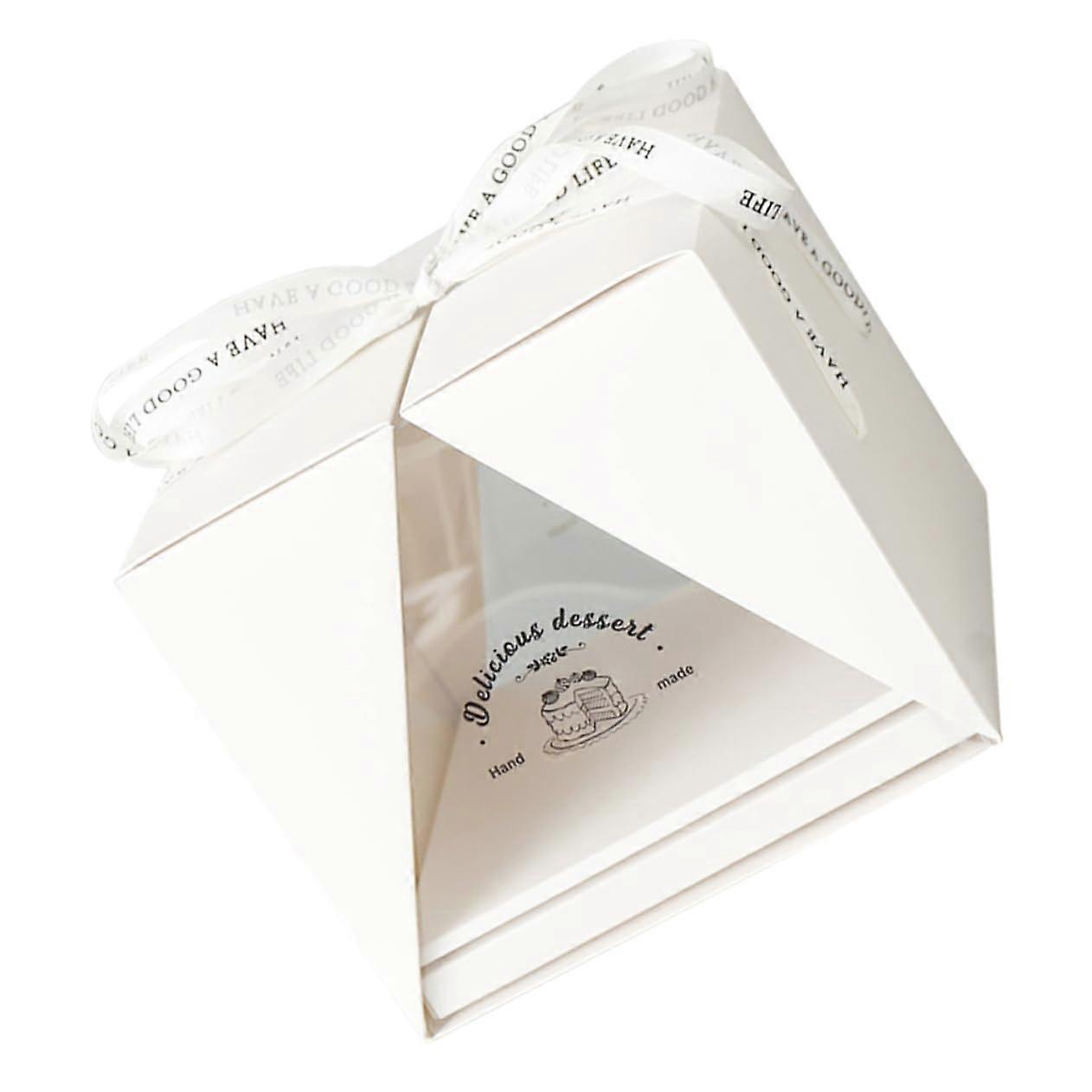 8 Inch Transparent Cake Carrier with Handle, Clear Cake Box for Baking and Storage