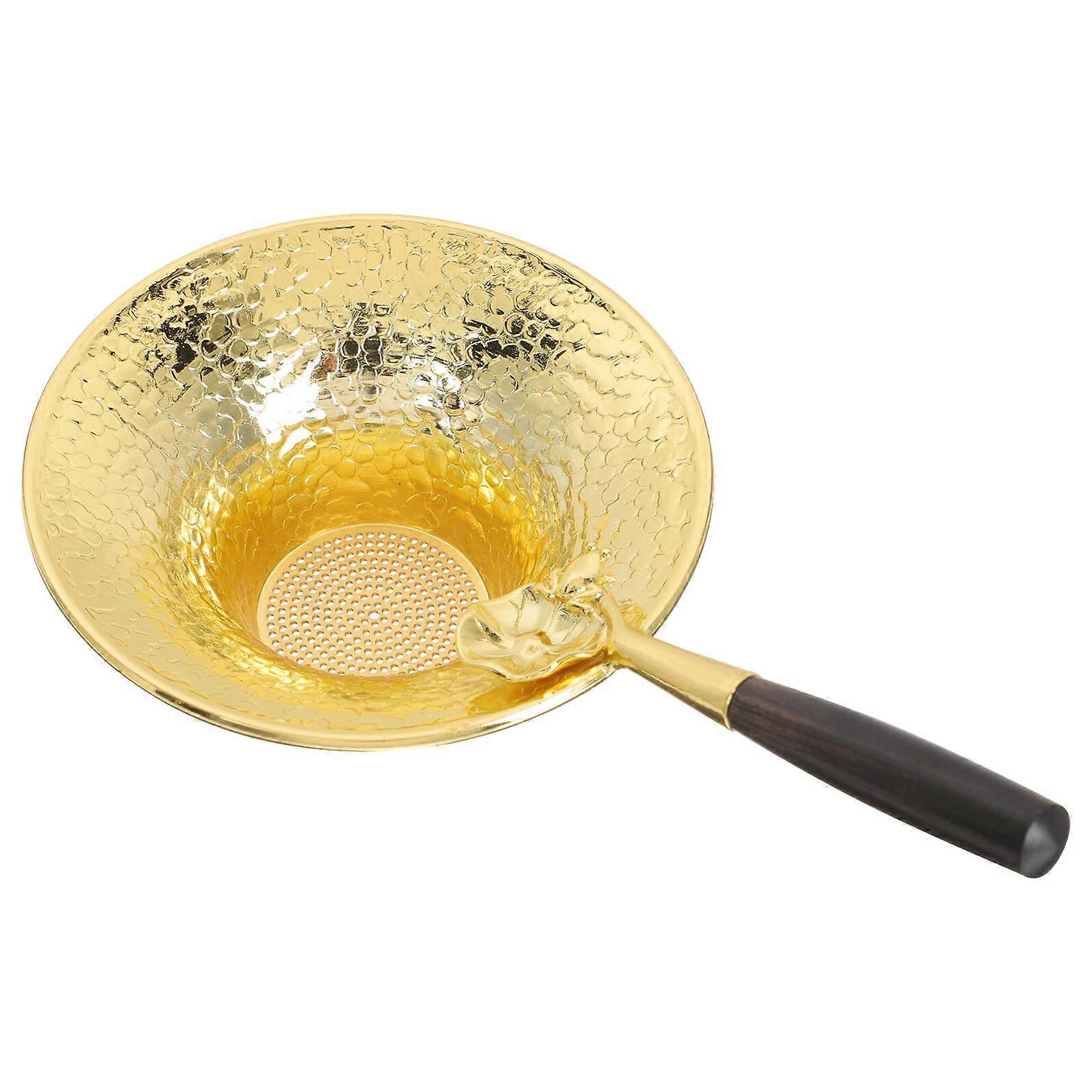 Copper Tea Infuser with Ergonomic Handle Japanese Style Reusable Mesh Strainer for Loose Leaf Tea