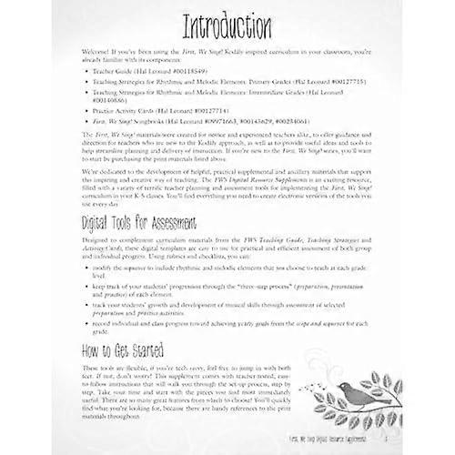 First, We Sing! Digital Resource Supplements: For Planning and Assessment