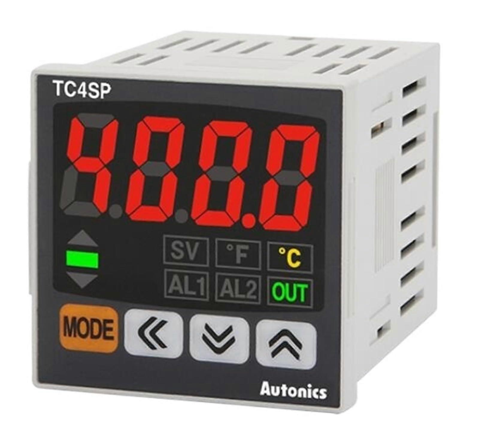 PID Temperature Controller 1/16 DIN with Dual Relay and SSR Output, Single Alarm, 100240V