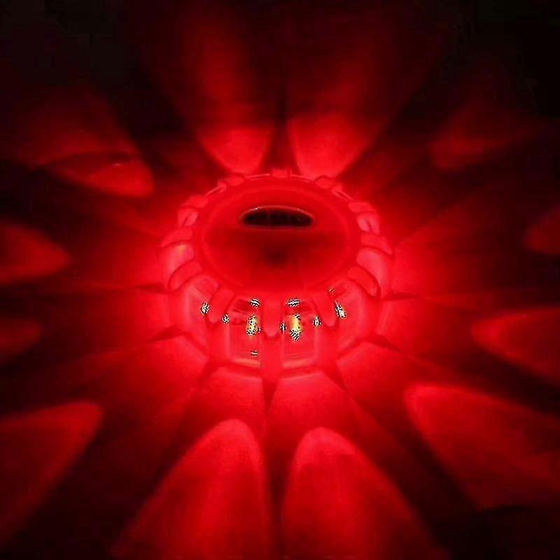 4-Pack Roadside Emergency LED Flashing Warning Flare Light Kit with Beacon Discs