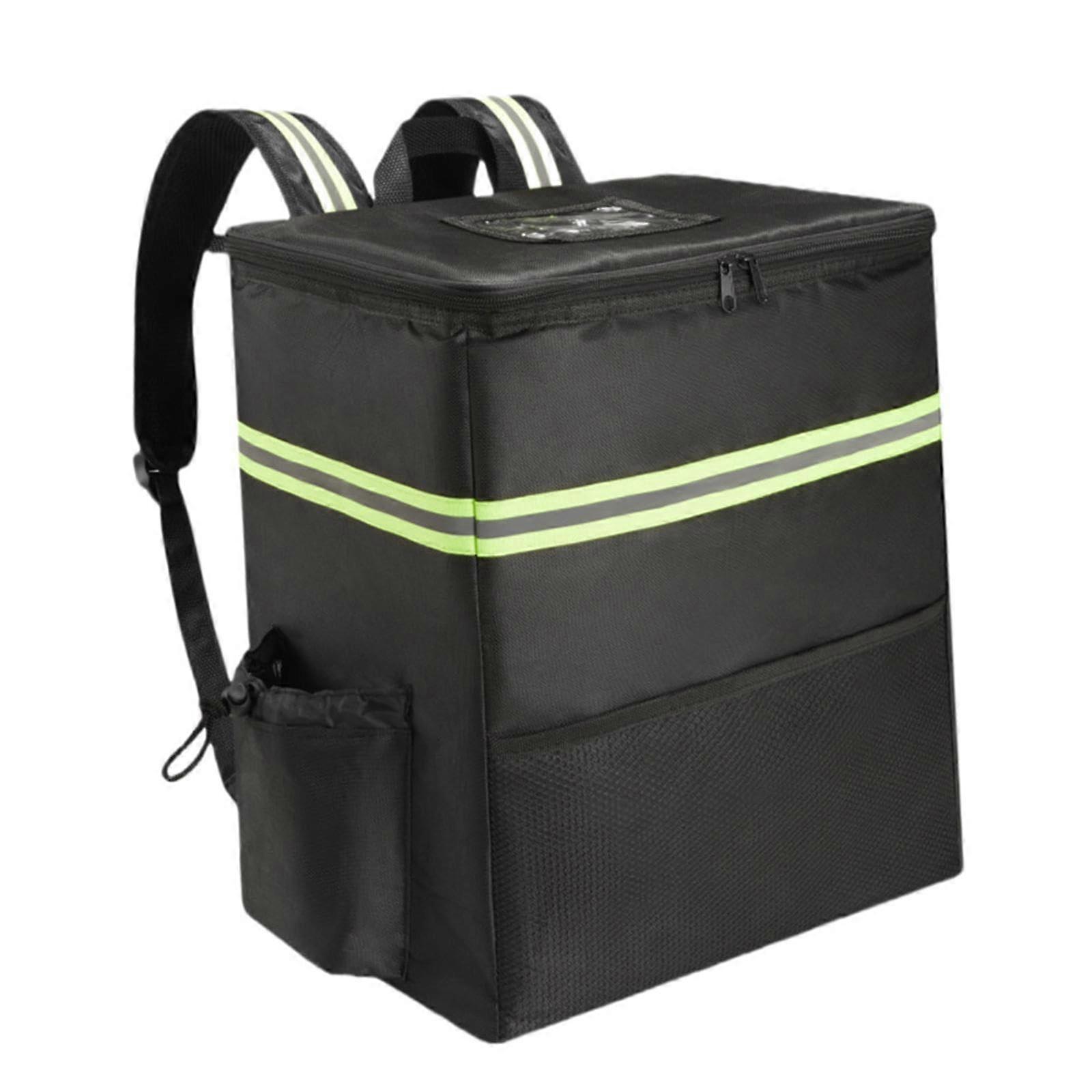 Insulated Delivery Backpack with Large Capacity, Reflective Stripes, Waterproof for Couriers