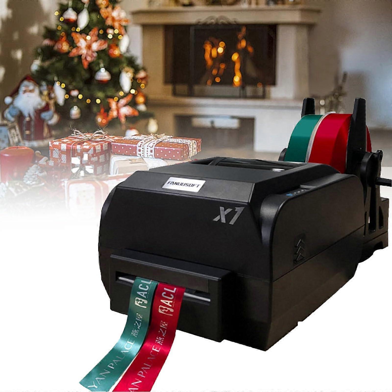 Satin Ribbon Printer 200dpi Speed Dual Row Output for Gift Wrapping and Barcode Printing