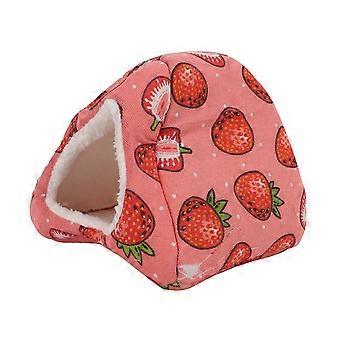 Hamster Cotton Nest Windproof and Warm Small Pet Cotton Nest Strawberry for Hamster Guinea Pig20x20x20
