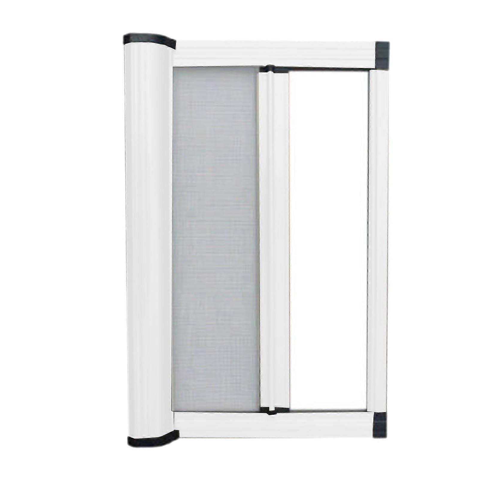 Retractable Window Screen 80x150cm Durable Aluminum Frame InsectProof Mesh for Home Balcony