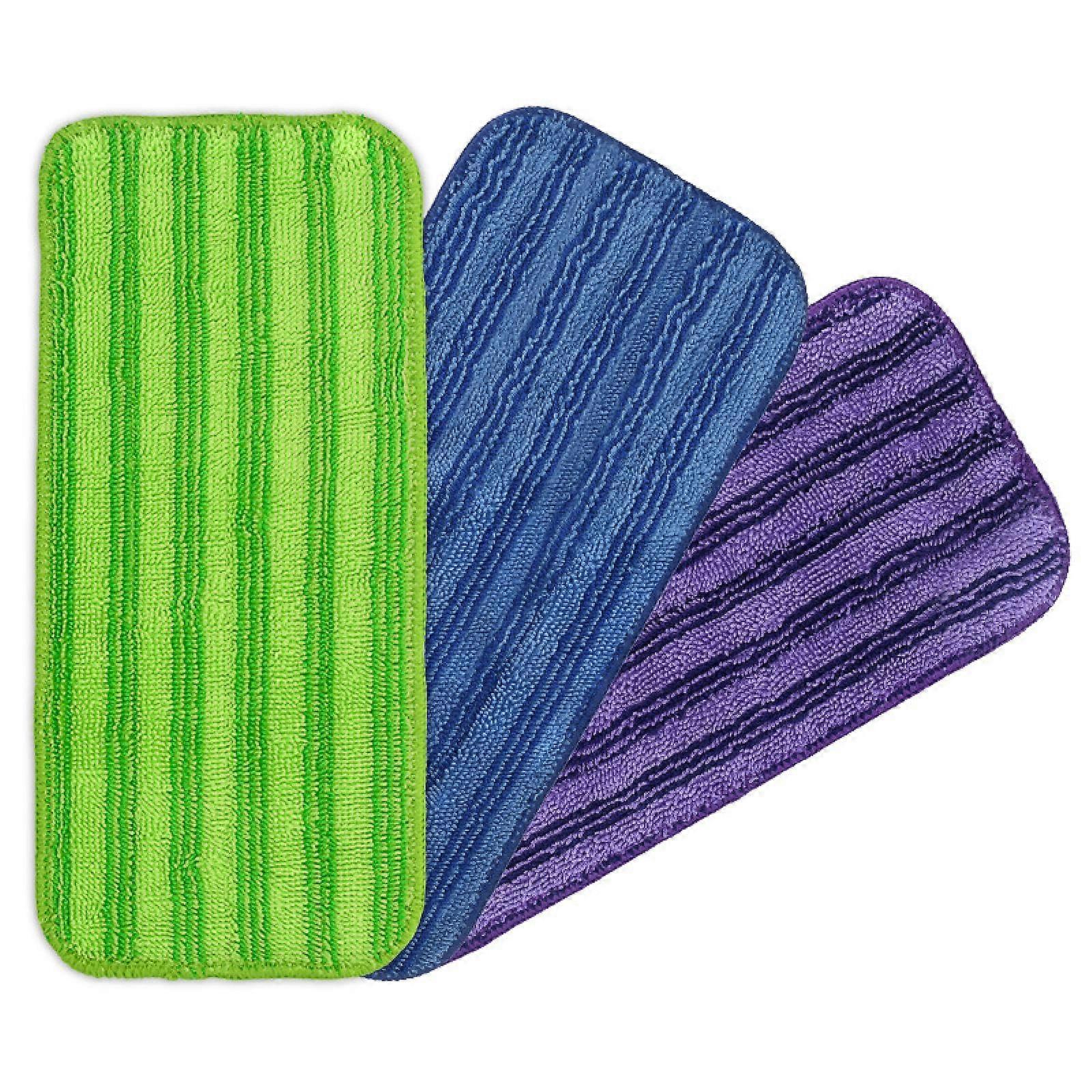 6 Microfiber Mop Pads for Swiffer Wet and Dry Cleaning, Hook and Loop Reusable Replacement Heads