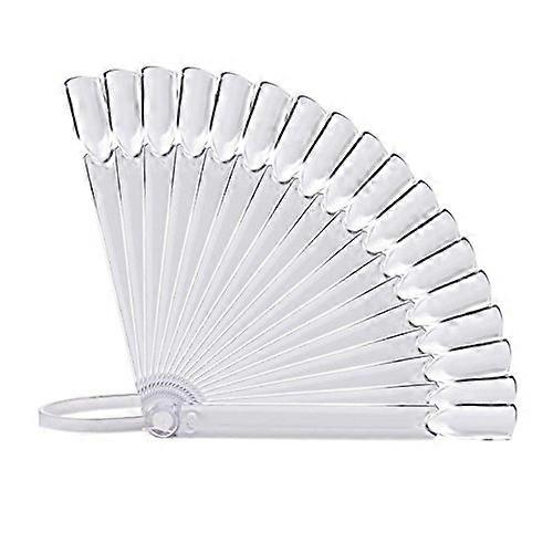 32PCS Nail Art Display Fan Board with Foldable False Nail Practice Tips, Clear Swatch Tool