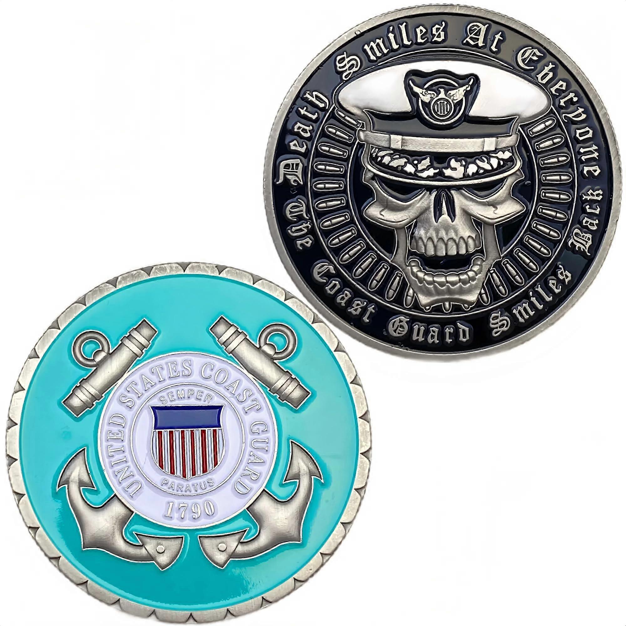 Skull Challenge Coin with  Insignia and Protective Case for Collectors