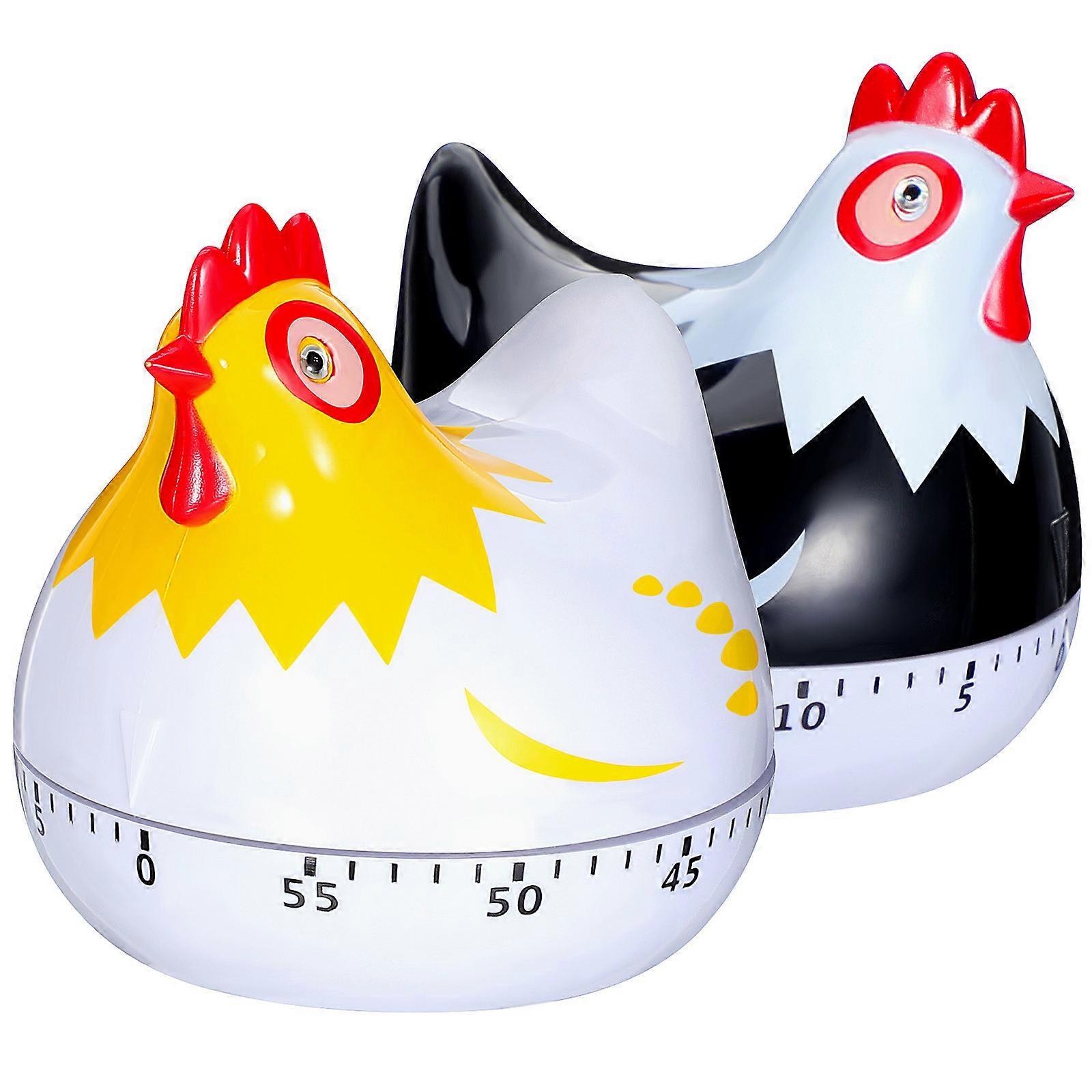 Mechanical Kitchen Timer Baking Timer Kitchen Hen Shape Design 6.70X6.50X6.50cm Plastic Time Management 2Pack
