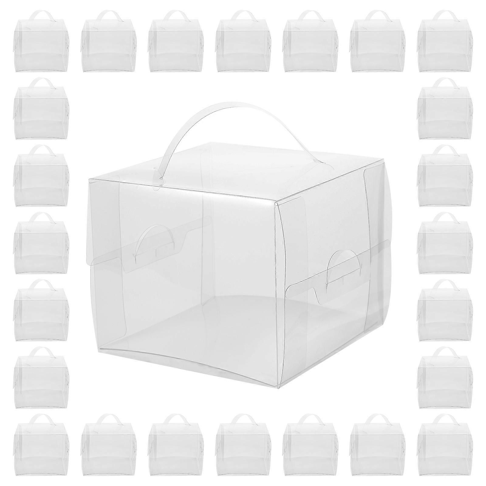 Cake Boxes with Handle for Cake Wrapping 10Pcs Transparent Clear Portable Boxes