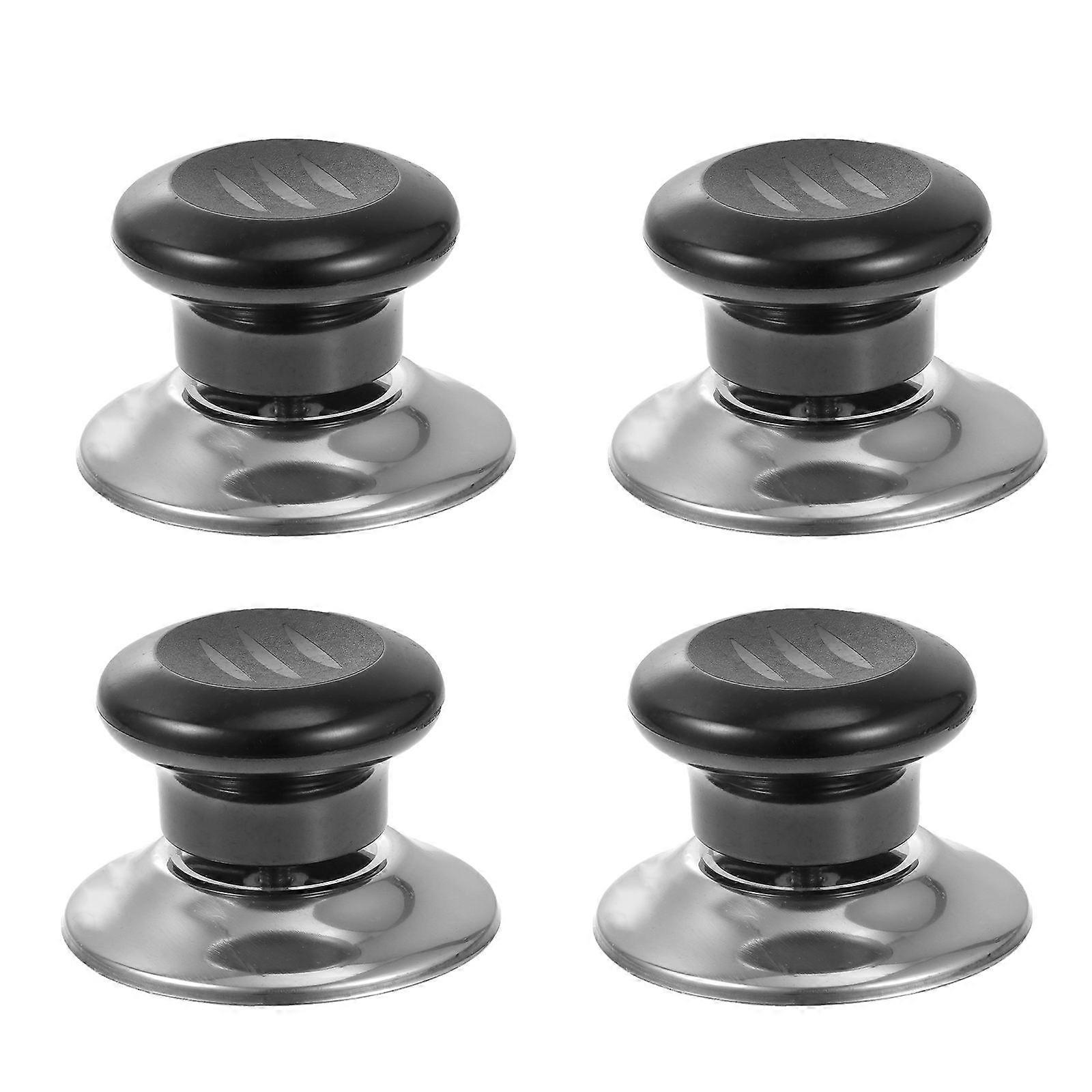 Pot Lid Knobs Replacement Heat Resistant Universal Black 4Pcs