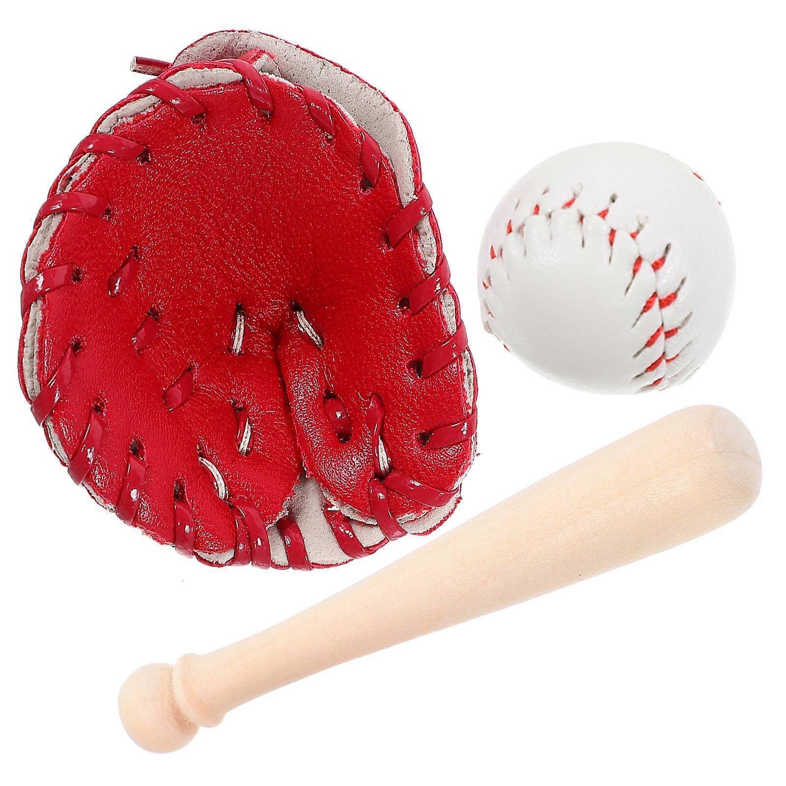 Mini Baseball Toy Kit for Decoration with Bat Glove 1Set