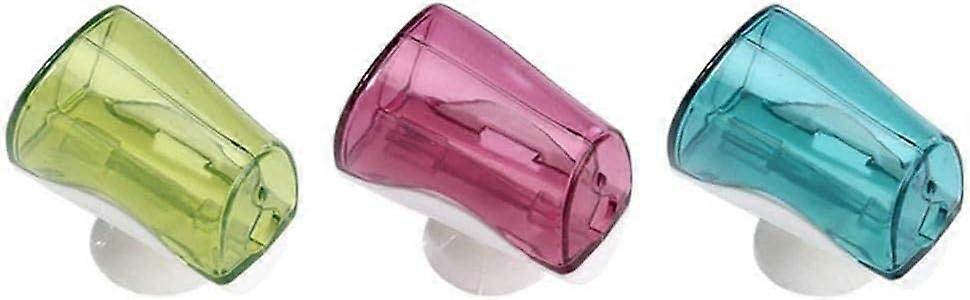 Three-Piece Suction Cup Toothbrush Holder - Wall-Mounted