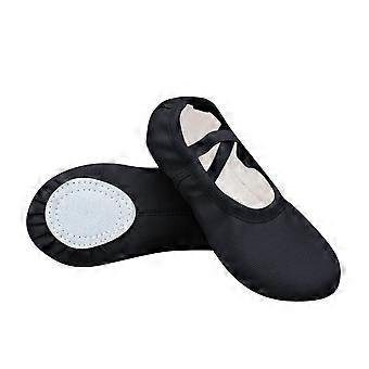 Balletschoenen voor meisjes met elastische voetboog, dansschoenen voor peuters om te dansen en yoga te beoefenen, zwart, 7-8 jaar