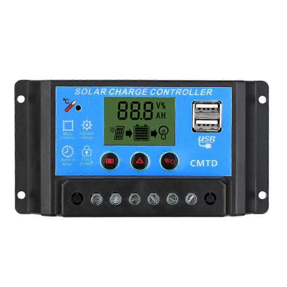 10A MPPT Solar Charge Controller 12V/24V with LCD Display, Timer and Automatic Battery Protection