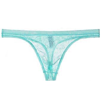 Herren-Spitzen-Tanga, Unterwäsche, Hüft-G-String, atmungsaktives Mesh-Gewebe, Hellblau, XL