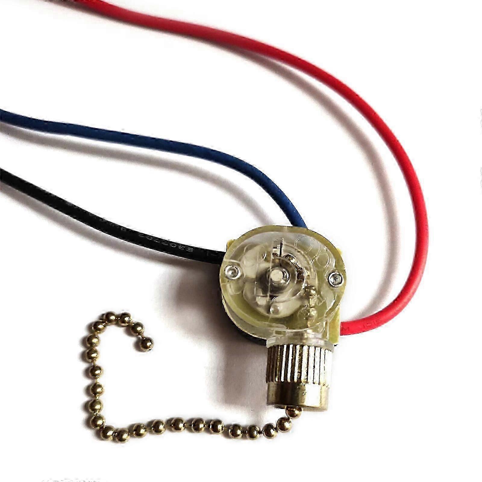 3-Wire Wall Lights Pull Control Switch Replacement Universal Ceiling Fan On-Off Electrical Switch with Pull Cords
