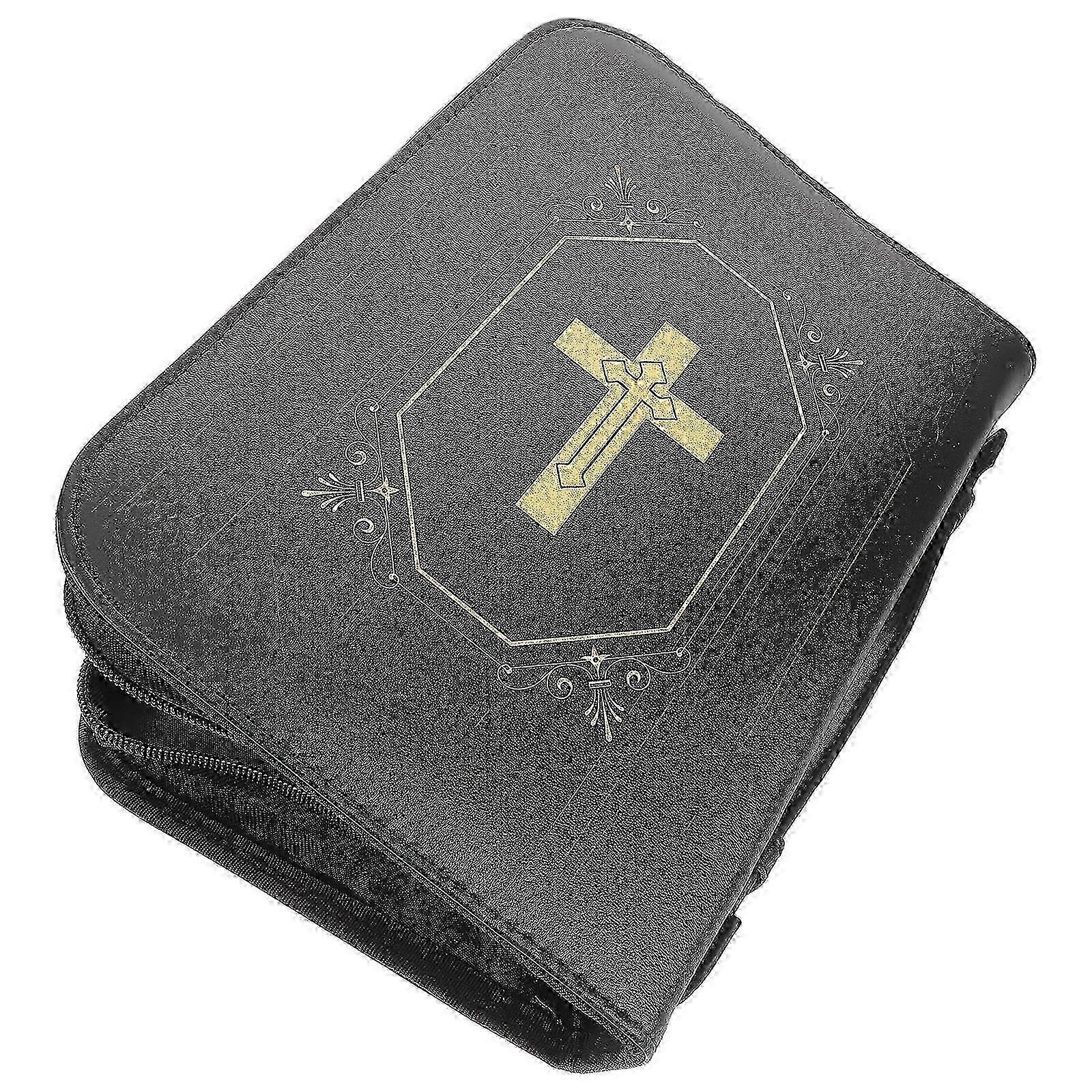 Vintage PU Bible Case with Zipper for Study Essentials