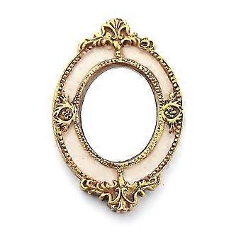 Dolls House Victorian Oval Mirror In Ornate Gold Frame Miniature Wall Accessory