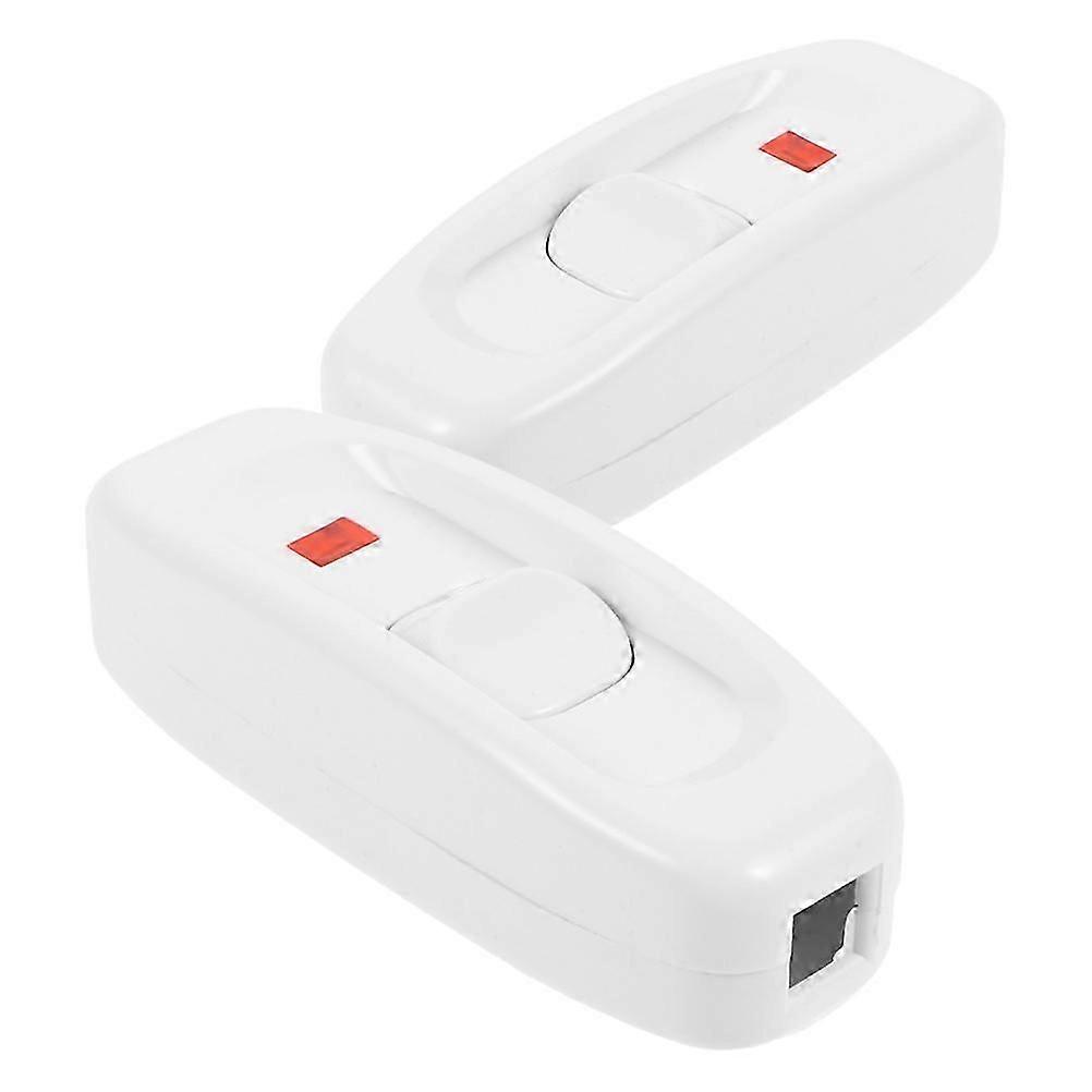 2Pcs White Light Control Bedside Switch Inline on Off Buttons