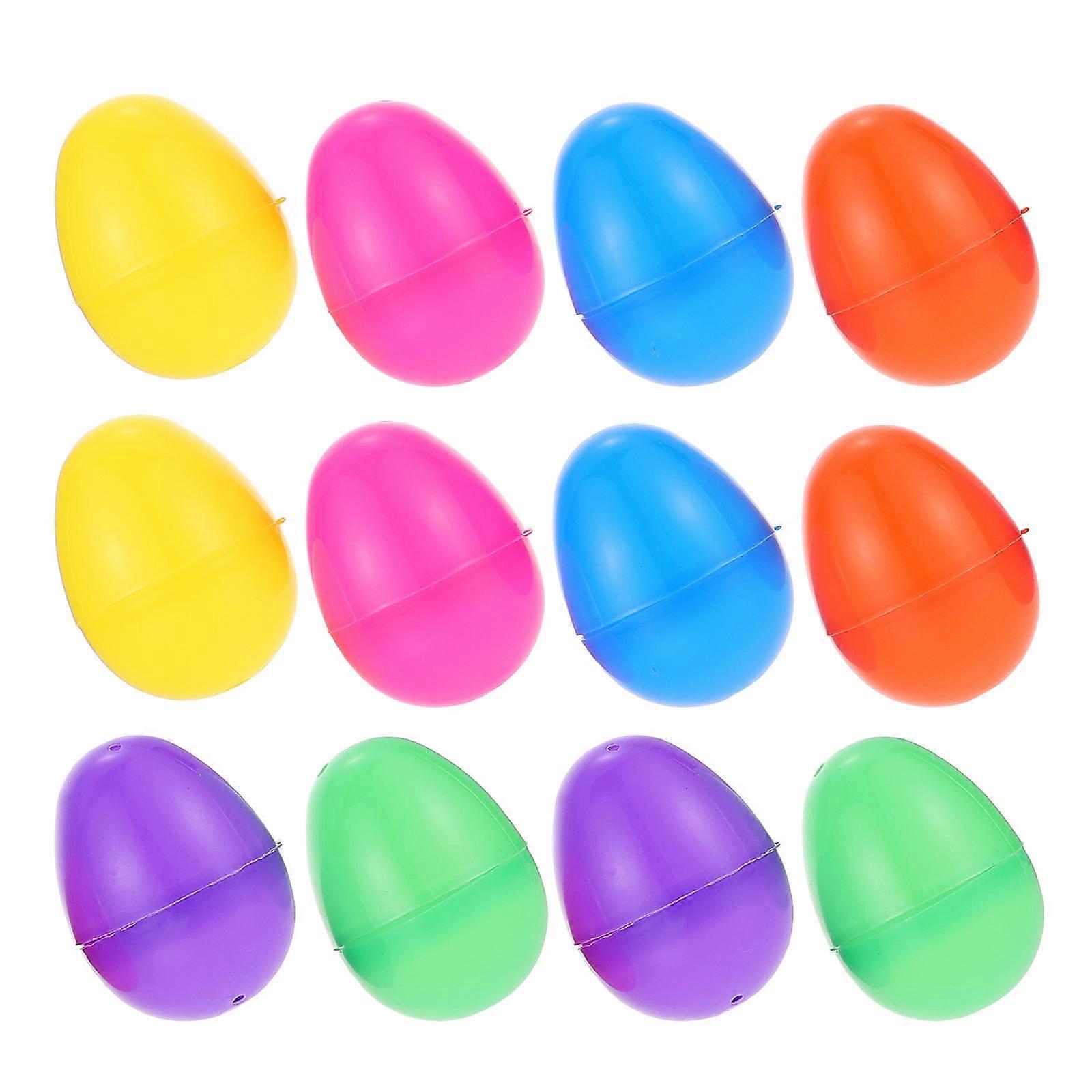 Colorful Fillable Easter Eggs Plastic Easter Eggs for Decoration 12Pcs