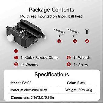 For Arca Swiss Quick Release Clamp 20mm Picatinnys Rail Lever Lock Adapter Aluminum Alloy Tripod Ball Head Mount