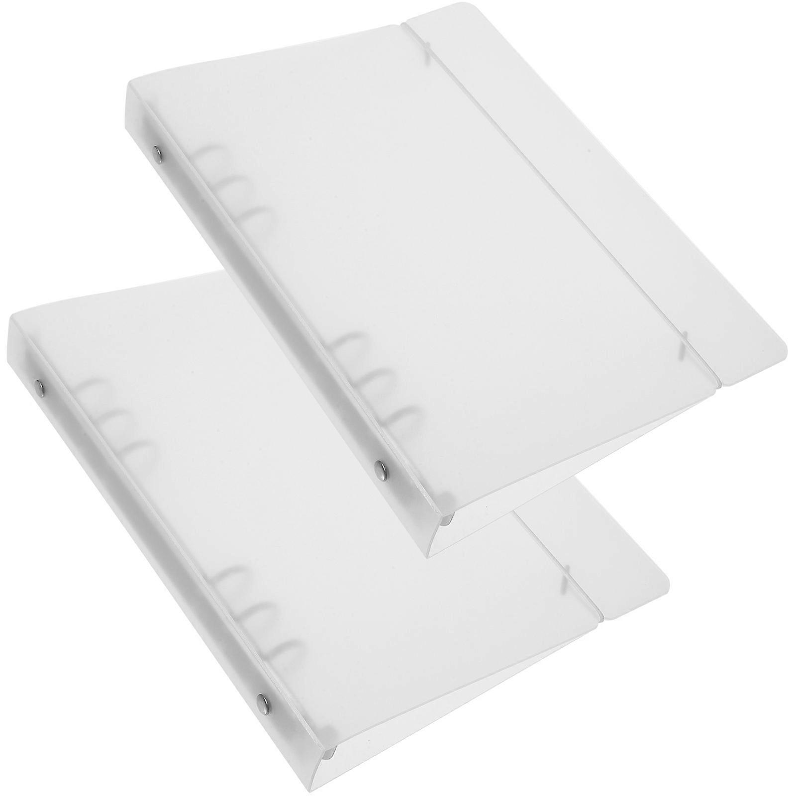 2Pcs Binder Cover Binding Belt Closure Binder  Refillable Notebook Shell Transparent Notebook Cover