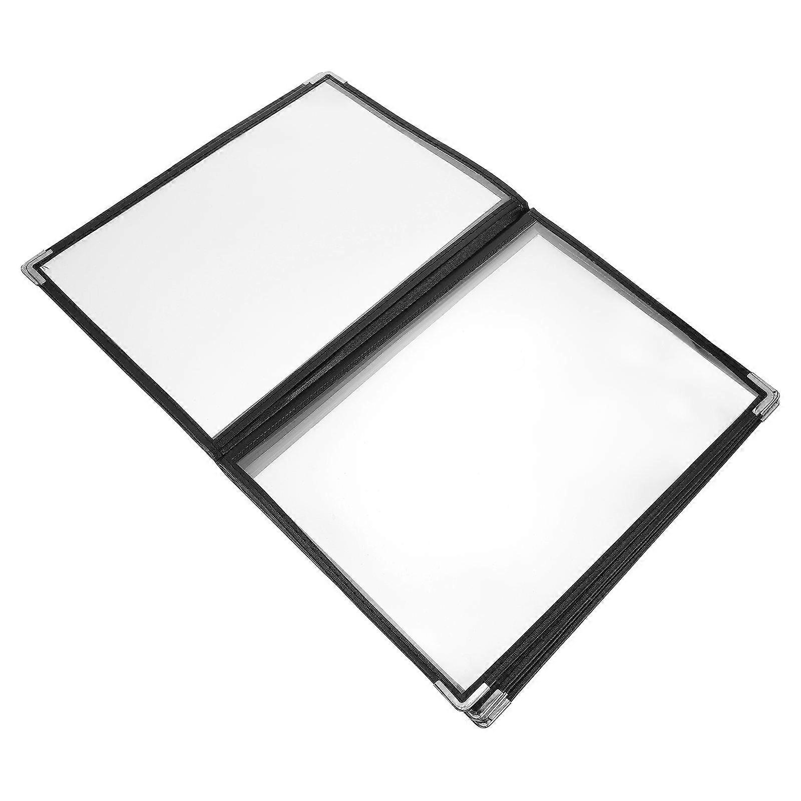 1Pc Transparent Menu Cover PVC Binder Cover Durable Looseleaf Menu Folder