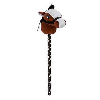 Stick Horse Plush Neighing Galloping Pony Riding Toy Dark Brown